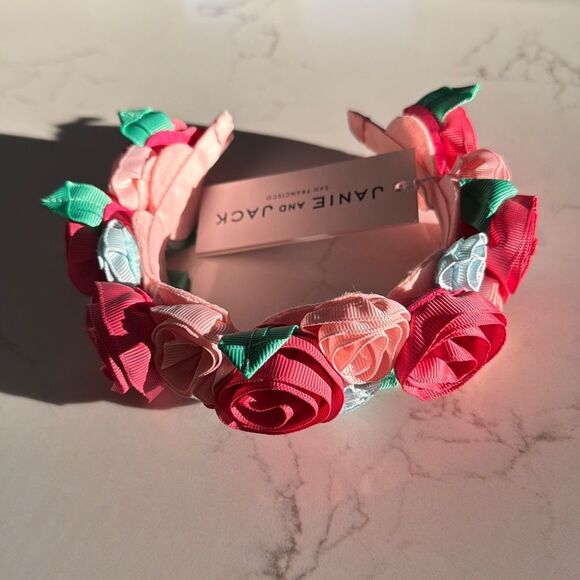 Janie and Jack Flower Crown Headband in Pink And Blue One Size - Picture 2 of 2